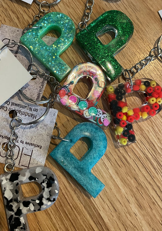 *Keychain Resin Letter P