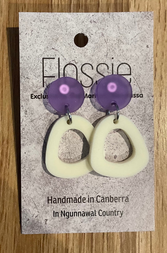 *Earrings Acrylic Cream Dangles