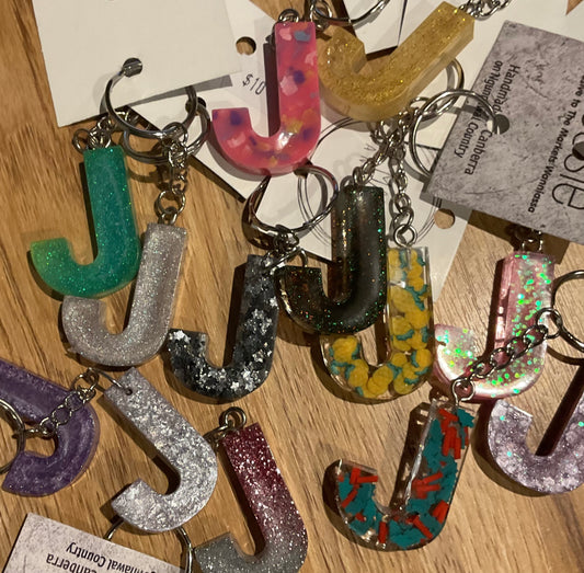 *Keychain Resin Letter J