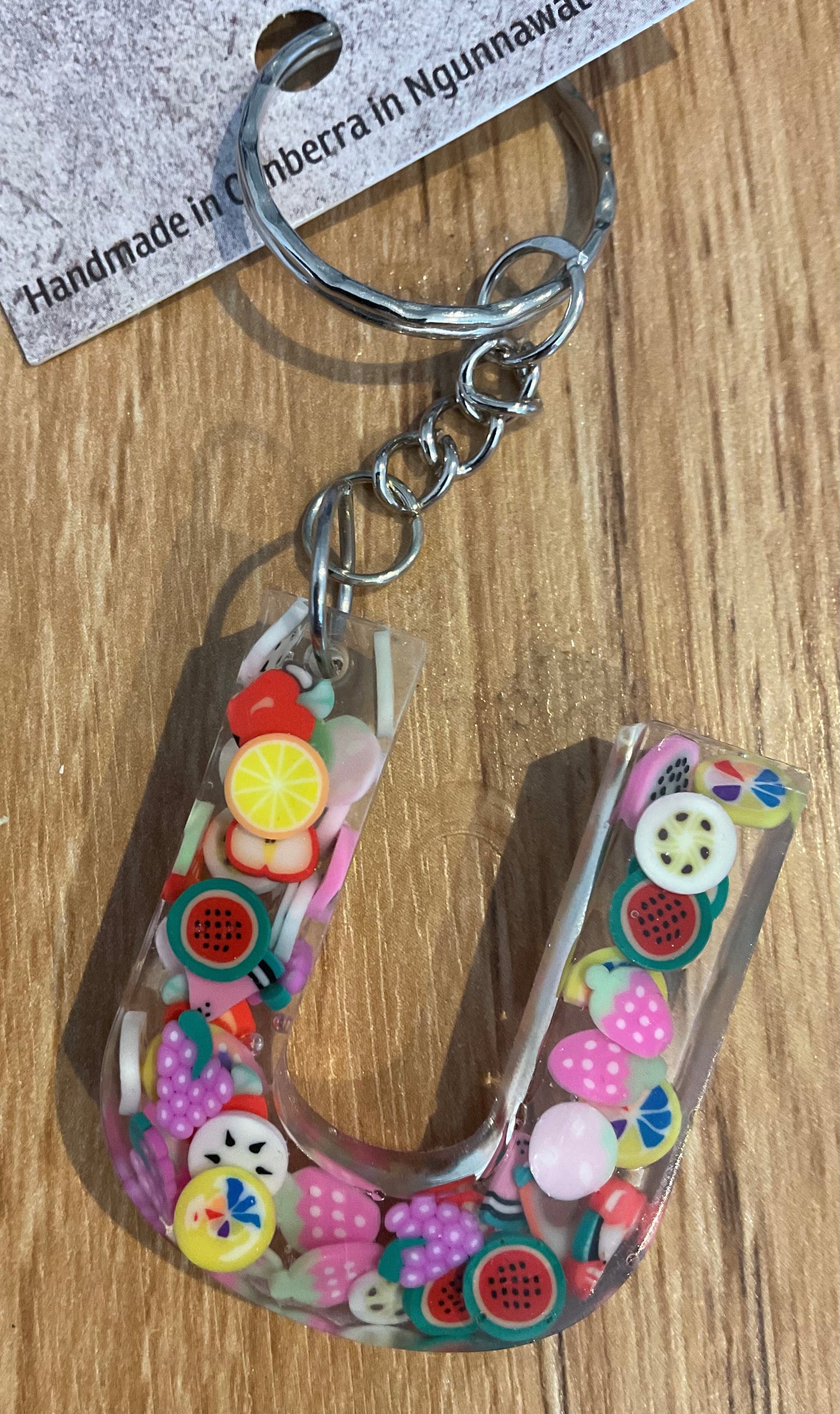 *Keychain Resin Letter U