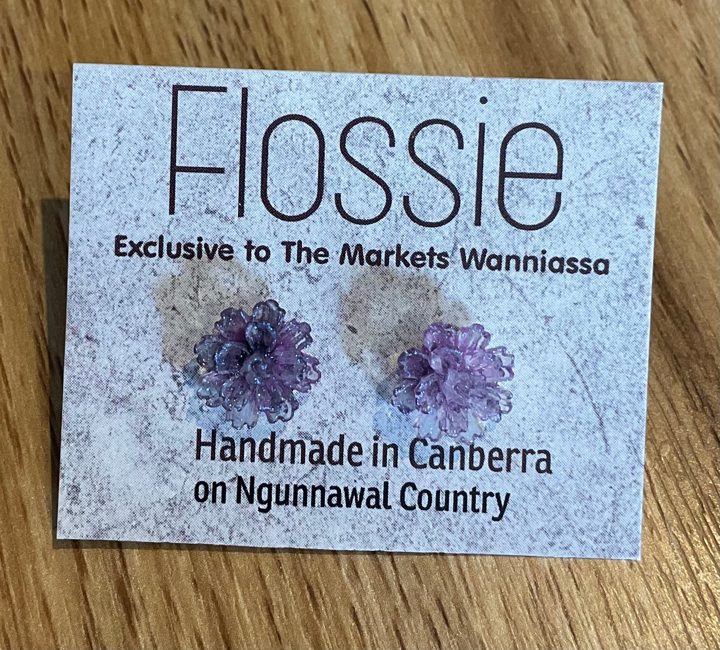 *Earrings Purple Flower Studs