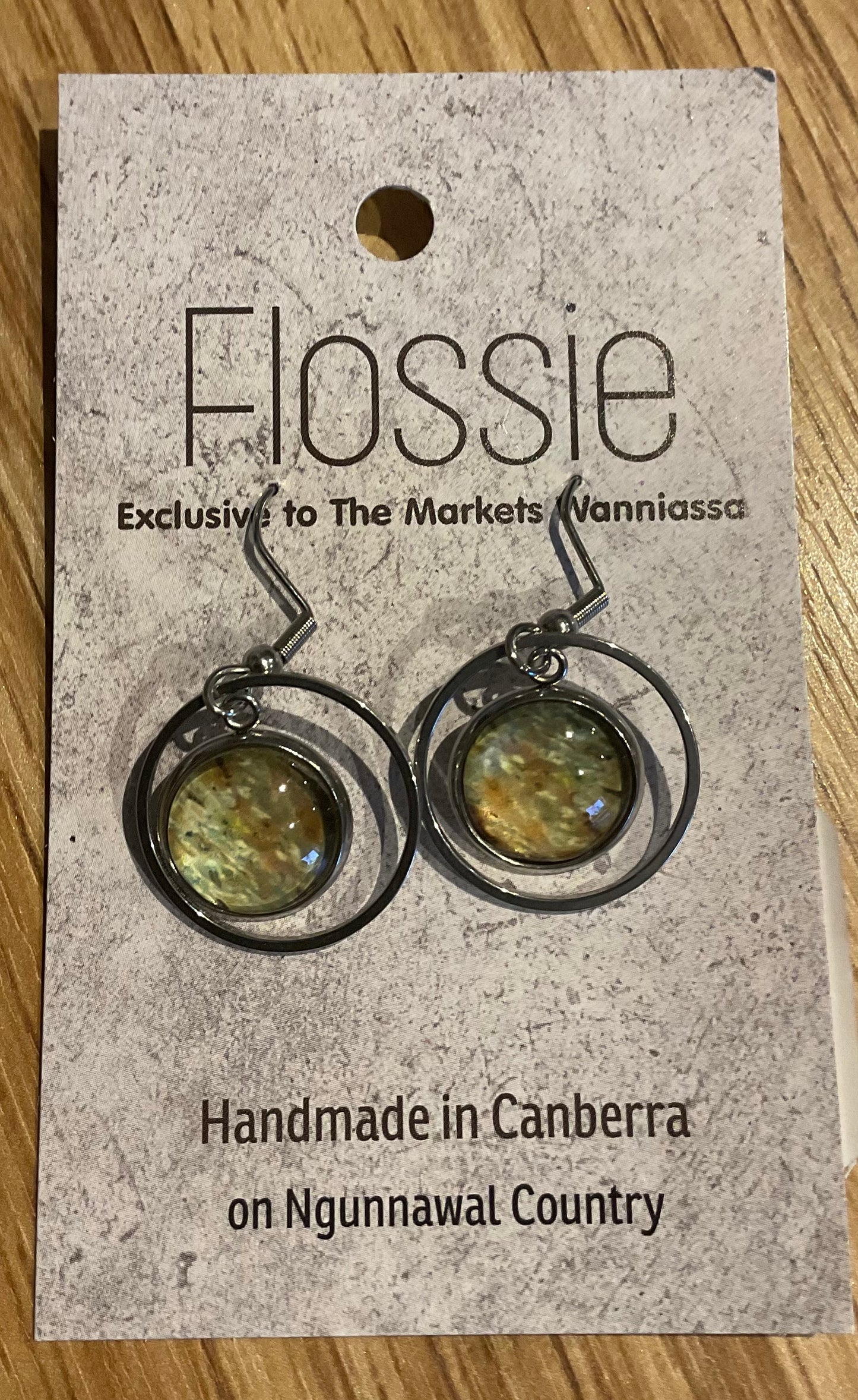 *Earrings Glass Dome Ring Dangles