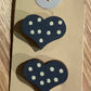 *Earrings Hand Painted Blue Heart Studs