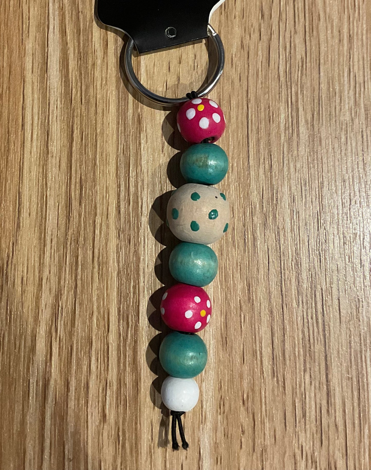 *Beaded Keychain Green and Pink