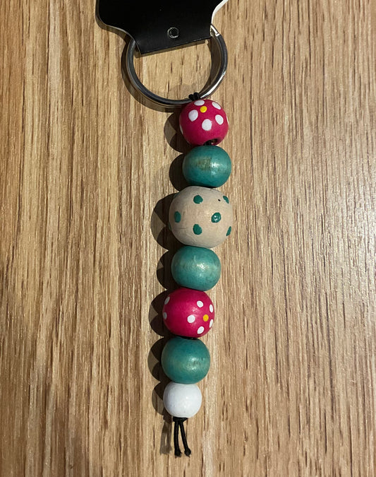 *Beaded Keychain Green and Pink