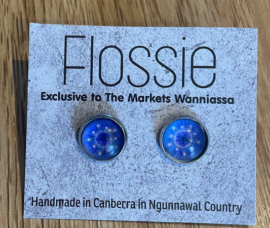 *Earrings Mandala Glass Dome Studs