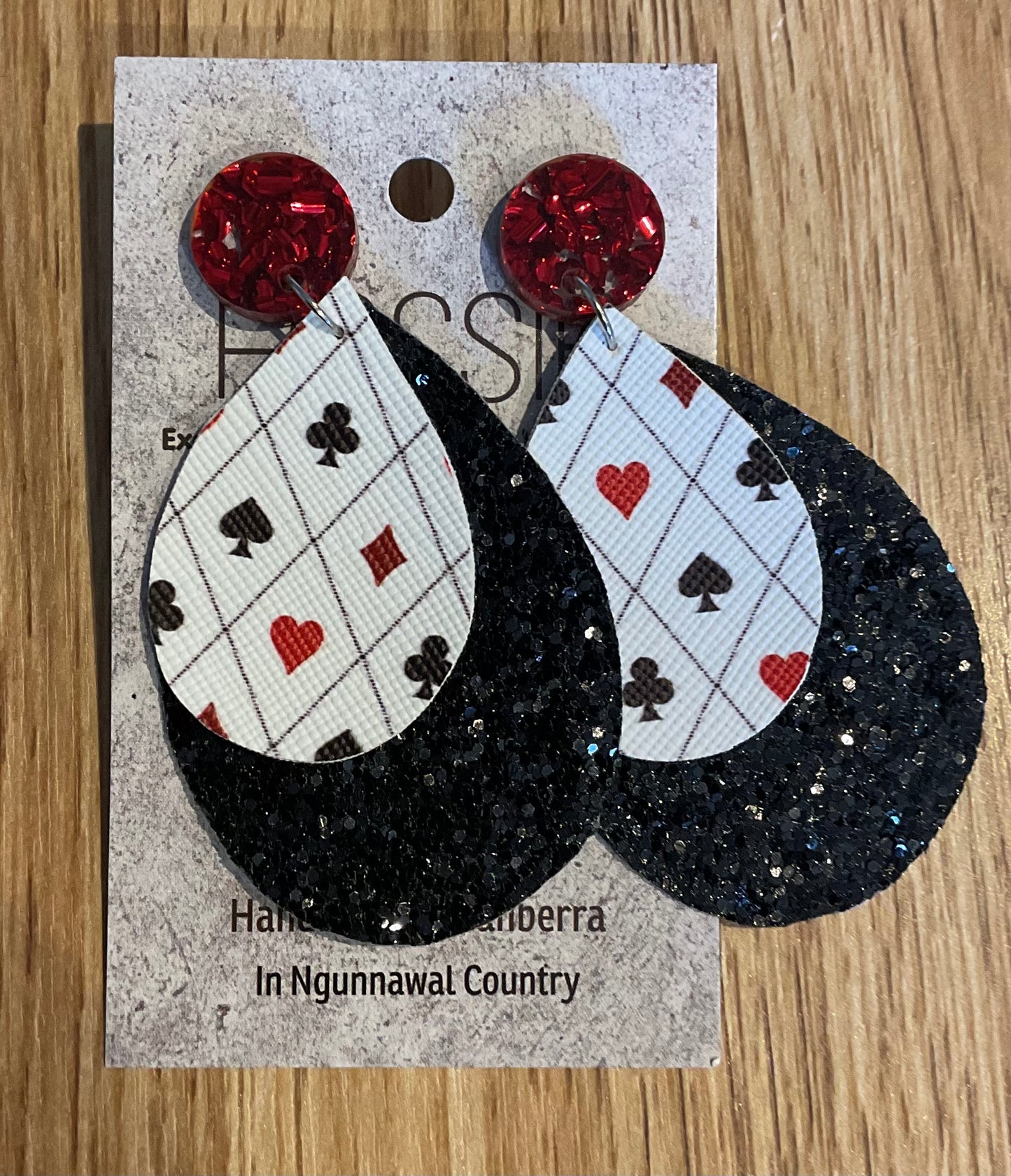 *Earrings Card Suit Dangles