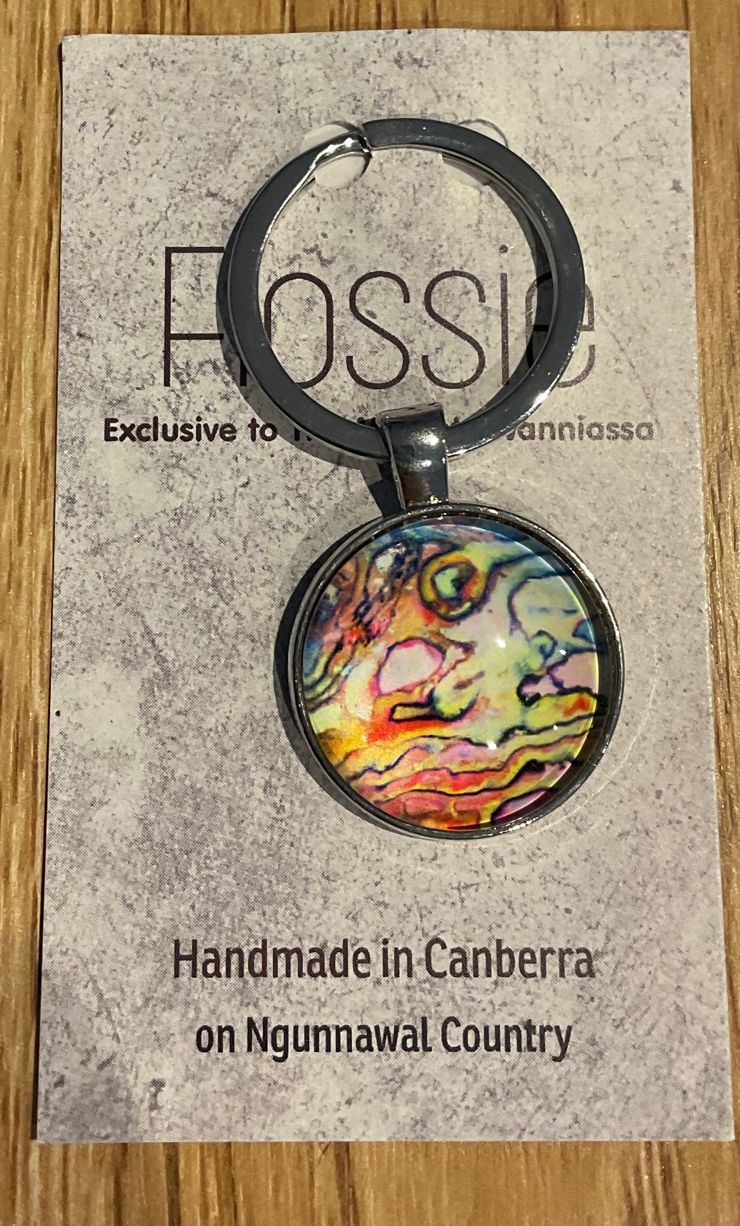 *Glass Dome Keychain Silver