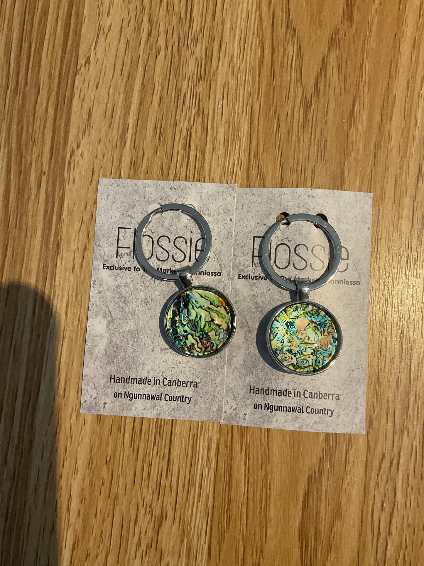 *Glass Dome Keychain Silver
