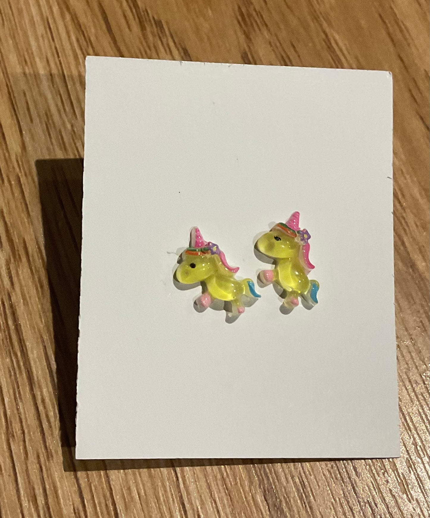 *Earrings Teeny Yellow Unicorn Studs