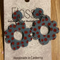 *Earrings Acrylic Hand Painted Flower Dangles