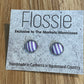 *Earrings Purple White Dome Studs