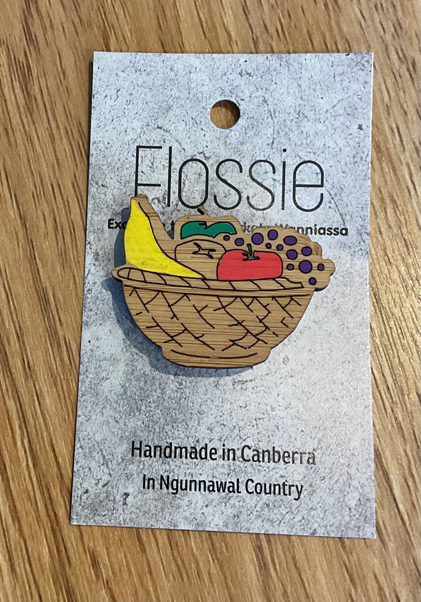 *Brooch Hand Painted Fruit Basket