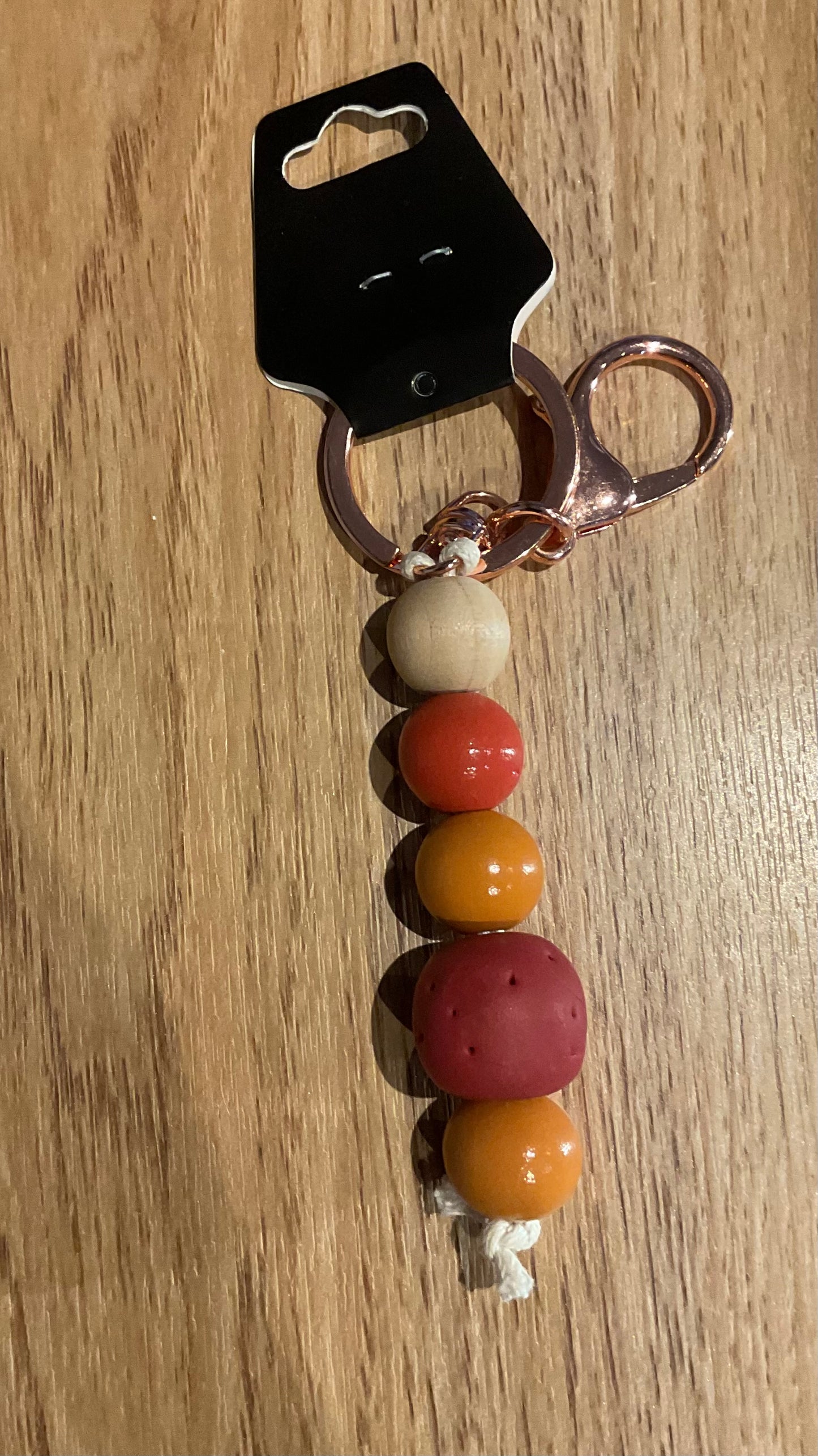 *Beaded Keychain Pink and Orange