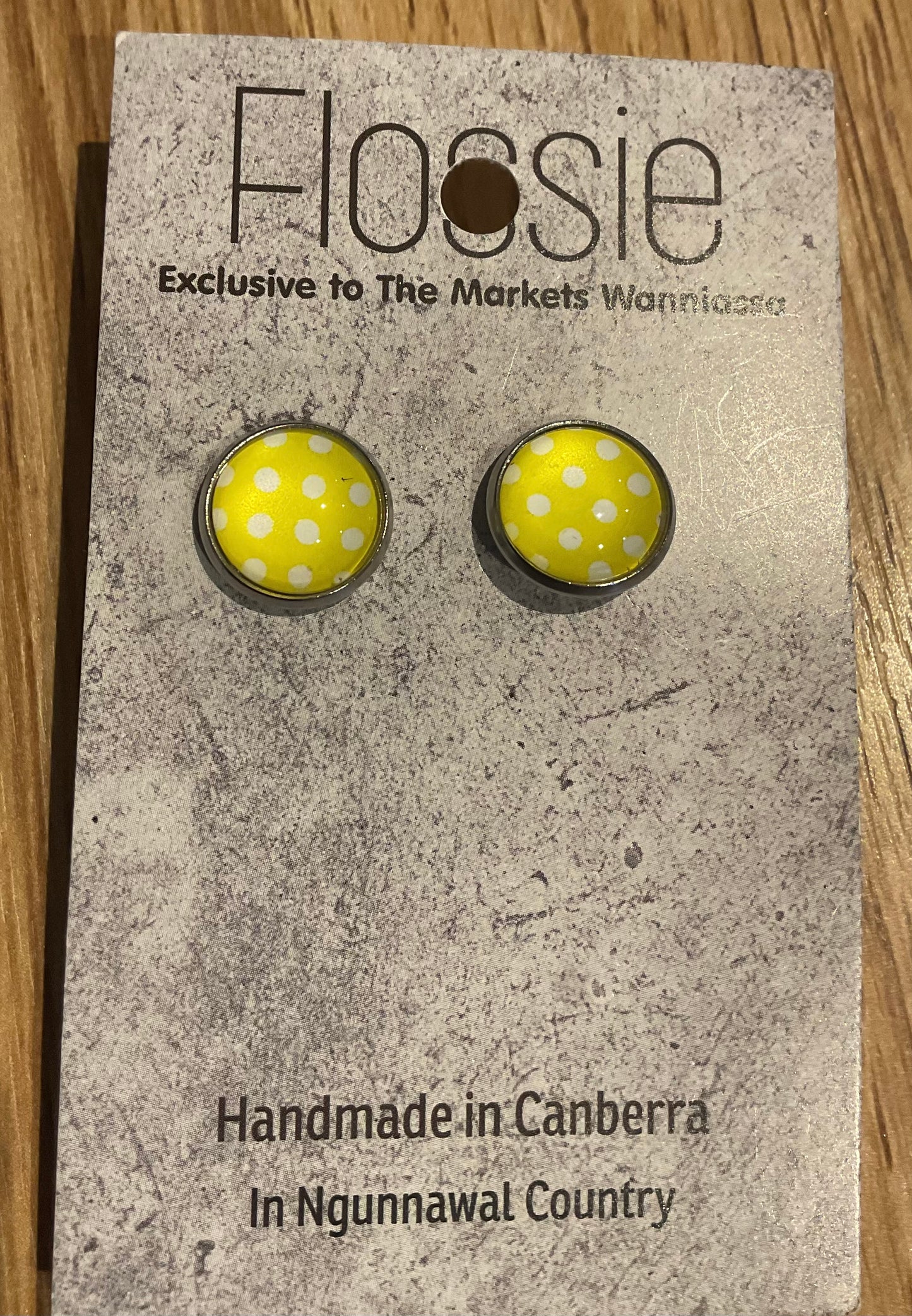 *Earrings Yellow Spots Studs