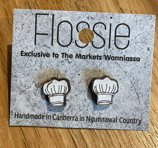 *Earrings Chef Hat Studs