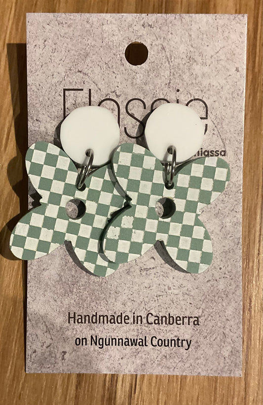 *Earrings Acrylic Hand Painted Flower Dangles