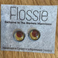 *Earrings Earthy Round  Glass Studs