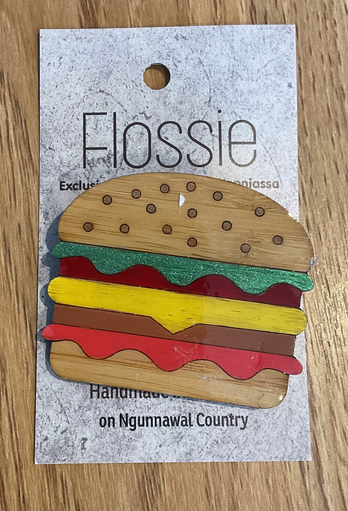 *Brooch Hand Painted Hamburger