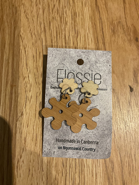 *Earrings Wooden Splat Dangles