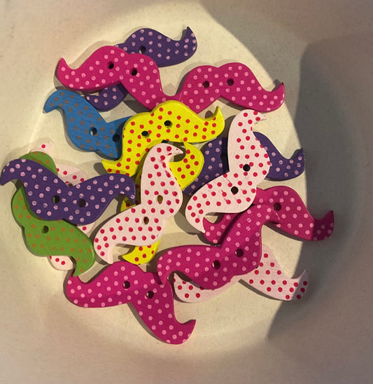 *Loose Buttons - Wooden Moustaches