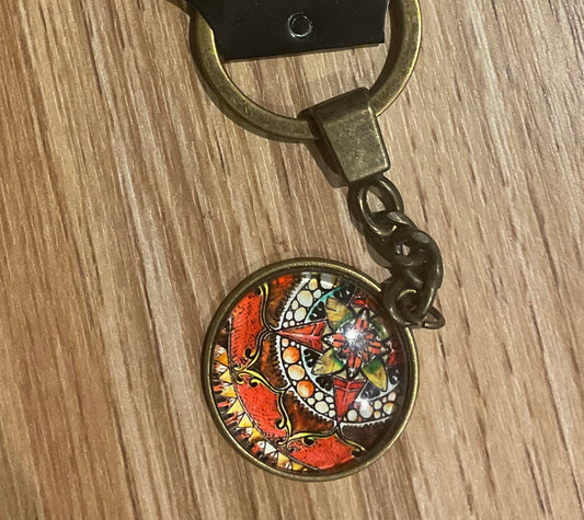 *Glass Dome Keychain Bronze