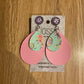 *Earrings Vinyl Pink Easter Print Dangles