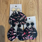 *Earrings Pink Black Glitter Dangles