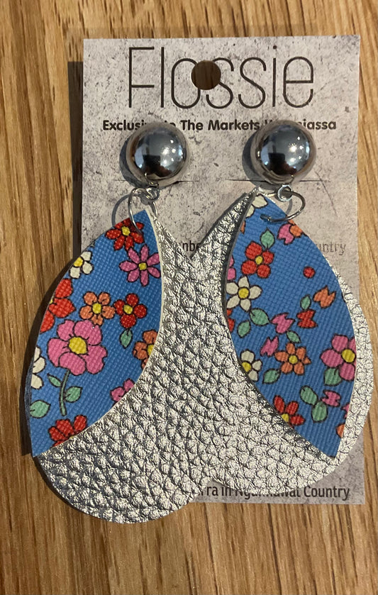 *Earrings Clip on Dangles  Faux Leather