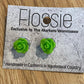 *Earrings Green Flower Studs