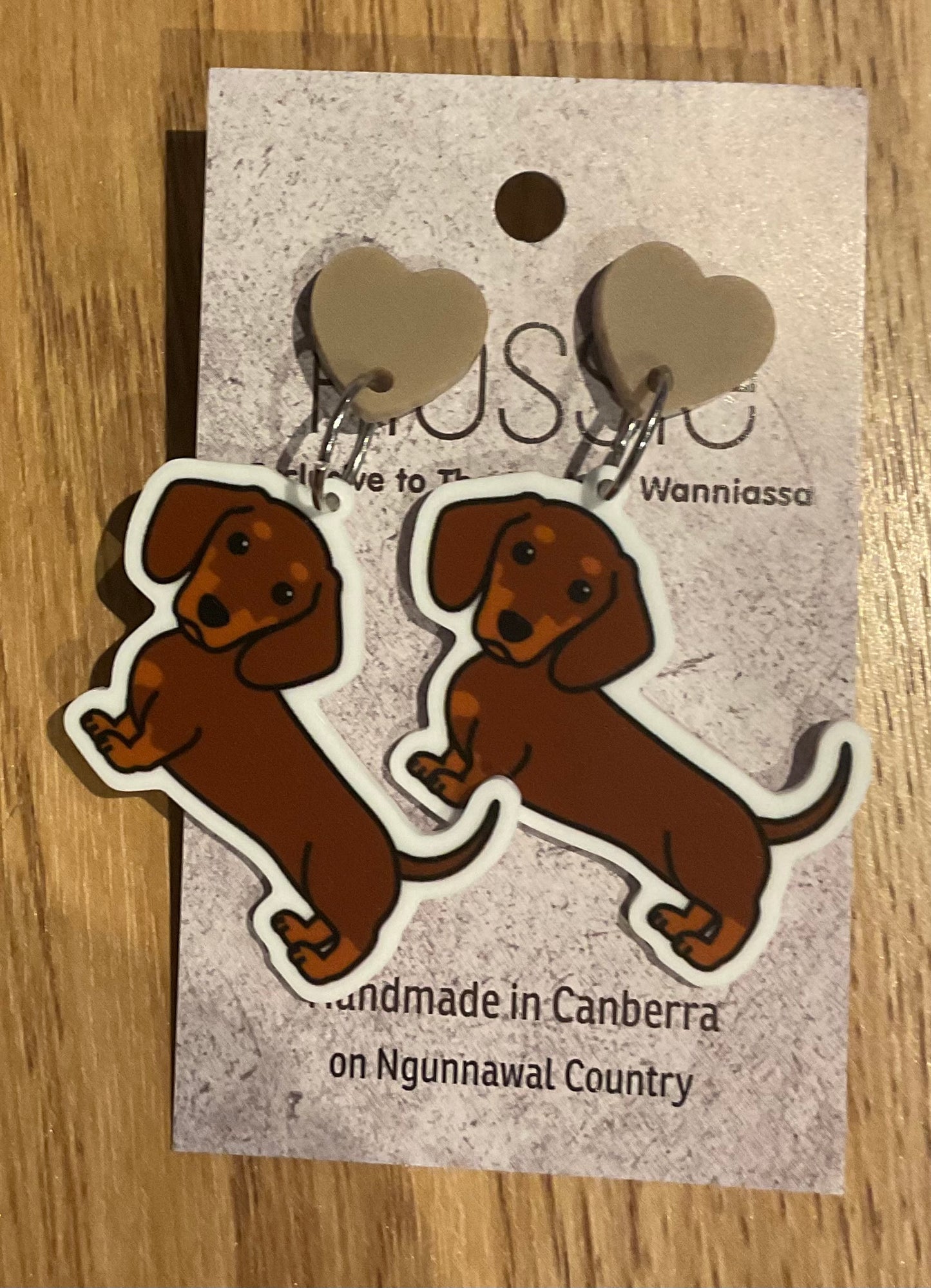 *Earrings Sausage Dog Dangles