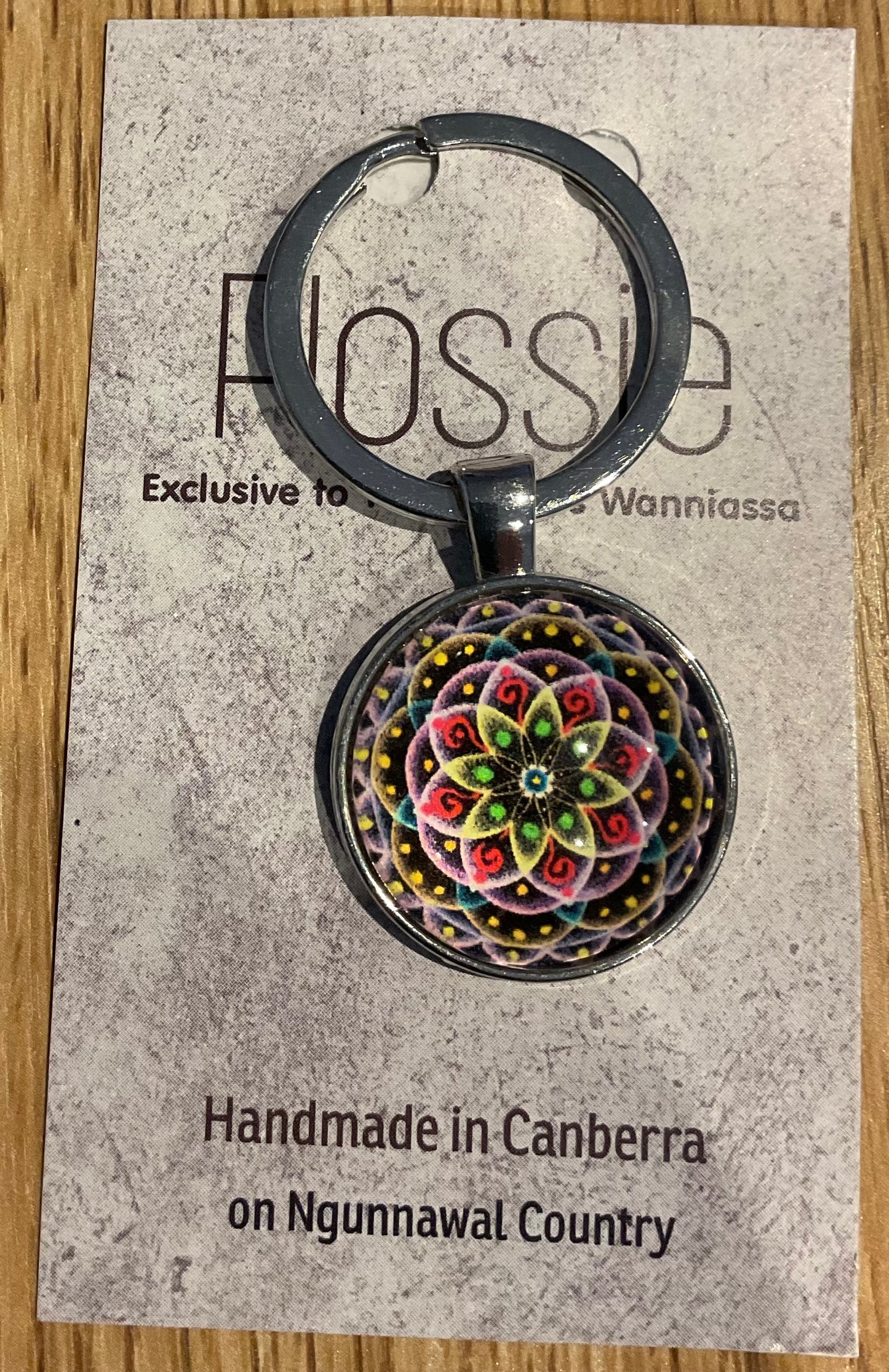 *Glass Dome Keychain Silver