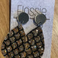 *Earrings Black Gold Glitter Dangles