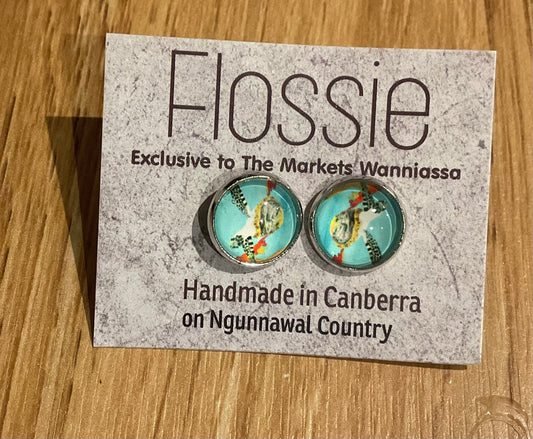 *Earrings Turtle Glass Studs
