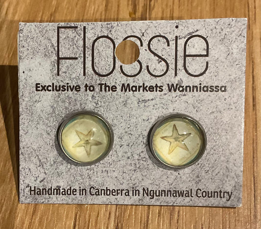 *Earrings Starfish Glass Studs
