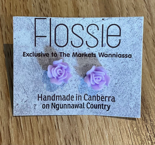 *Earrings Purple Flower Studs