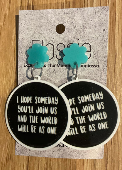 *Earrings John Lennon Quote  Dangles