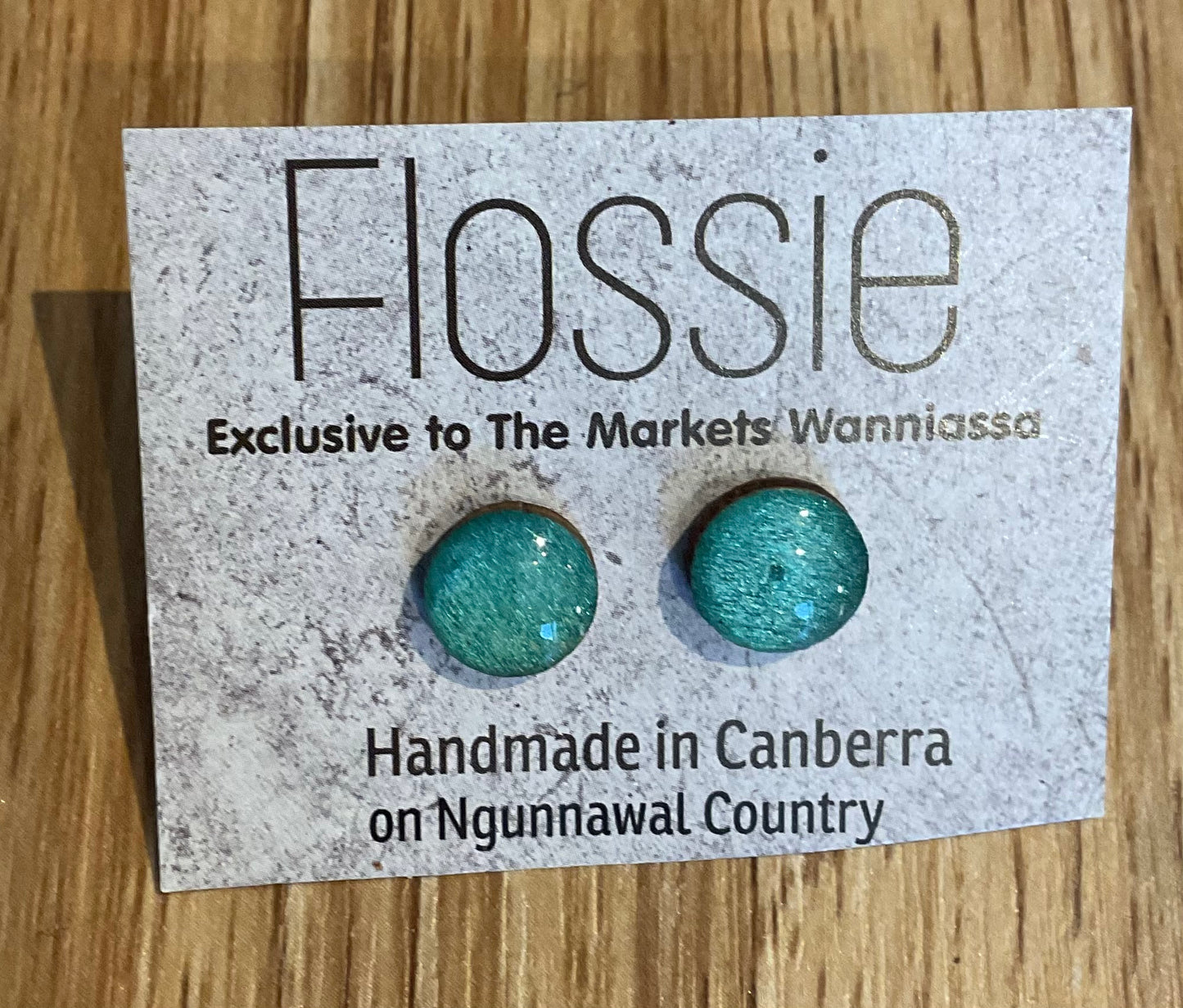 *Earrings Painted Pale Green Resin Studs