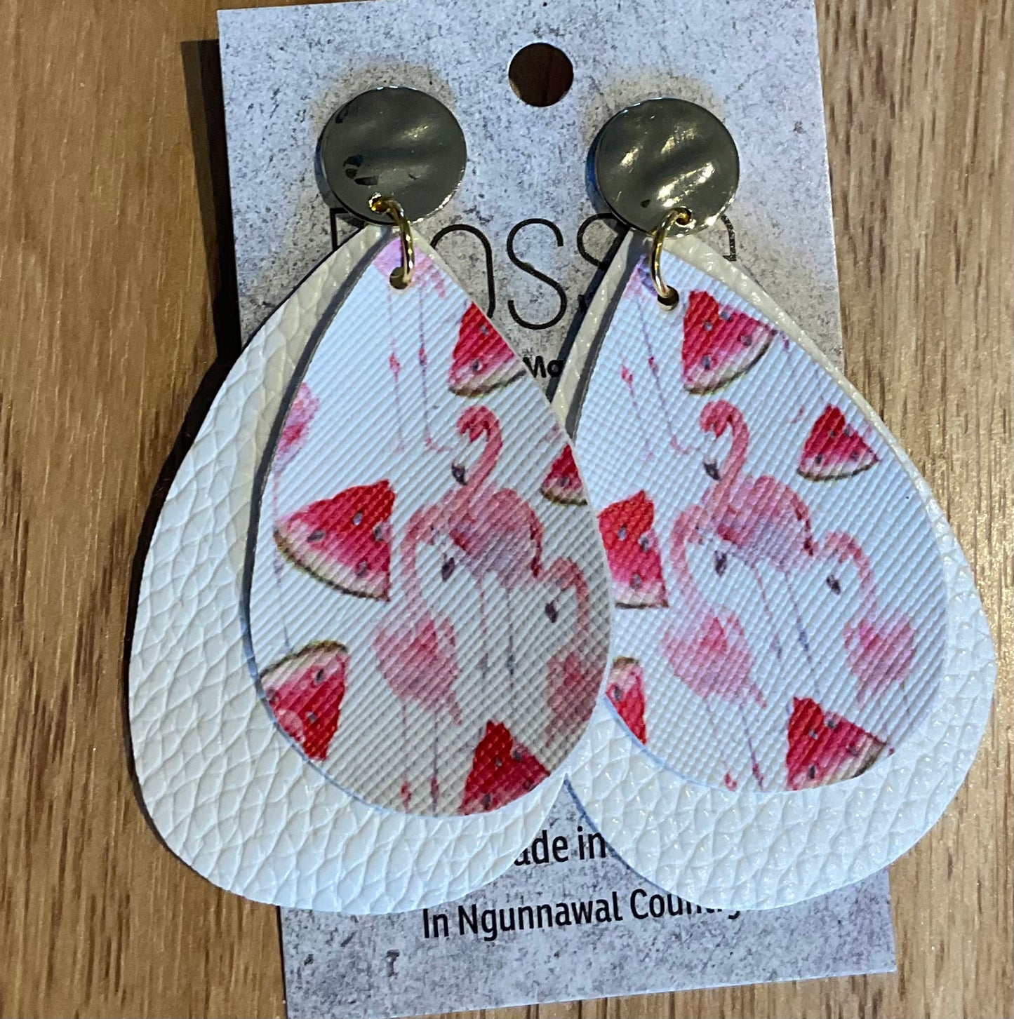 *Earrings Flamingo Watermelon Dangles