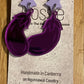 *Earrings Acrylic Eggplant Dangles
