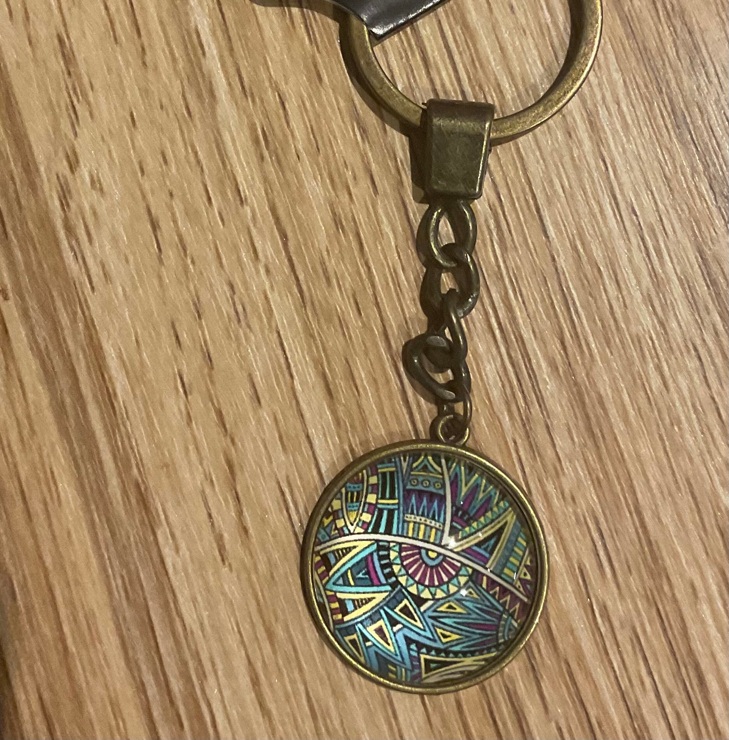 *Glass Dome Keychain Bronze