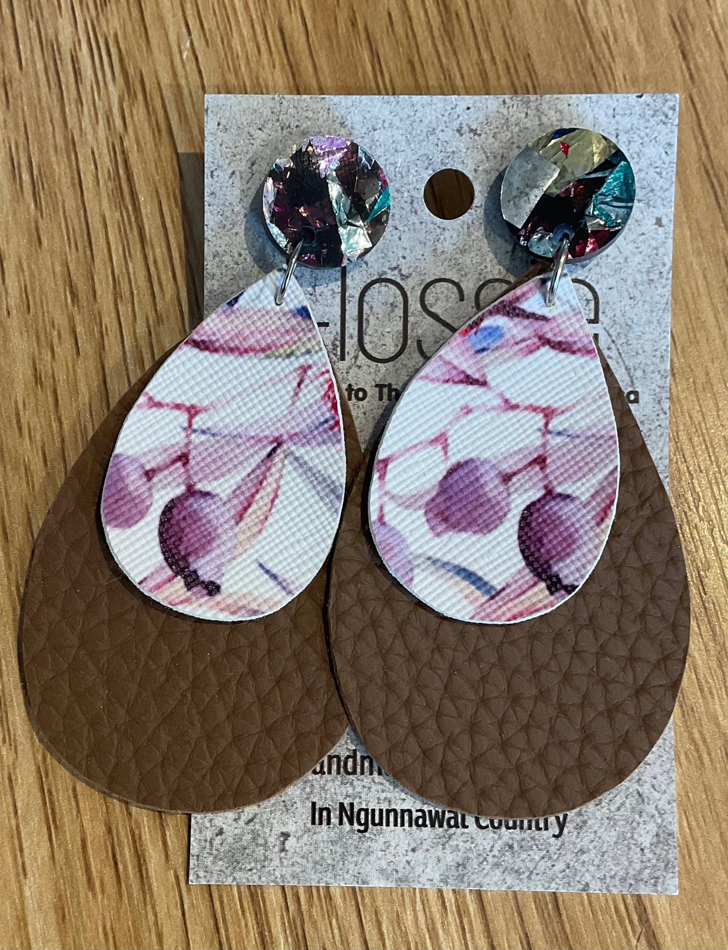 *Earrings Pink Gumnut Dangles