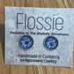 *Earrings Blue Floral Print Glass Dome Studs
