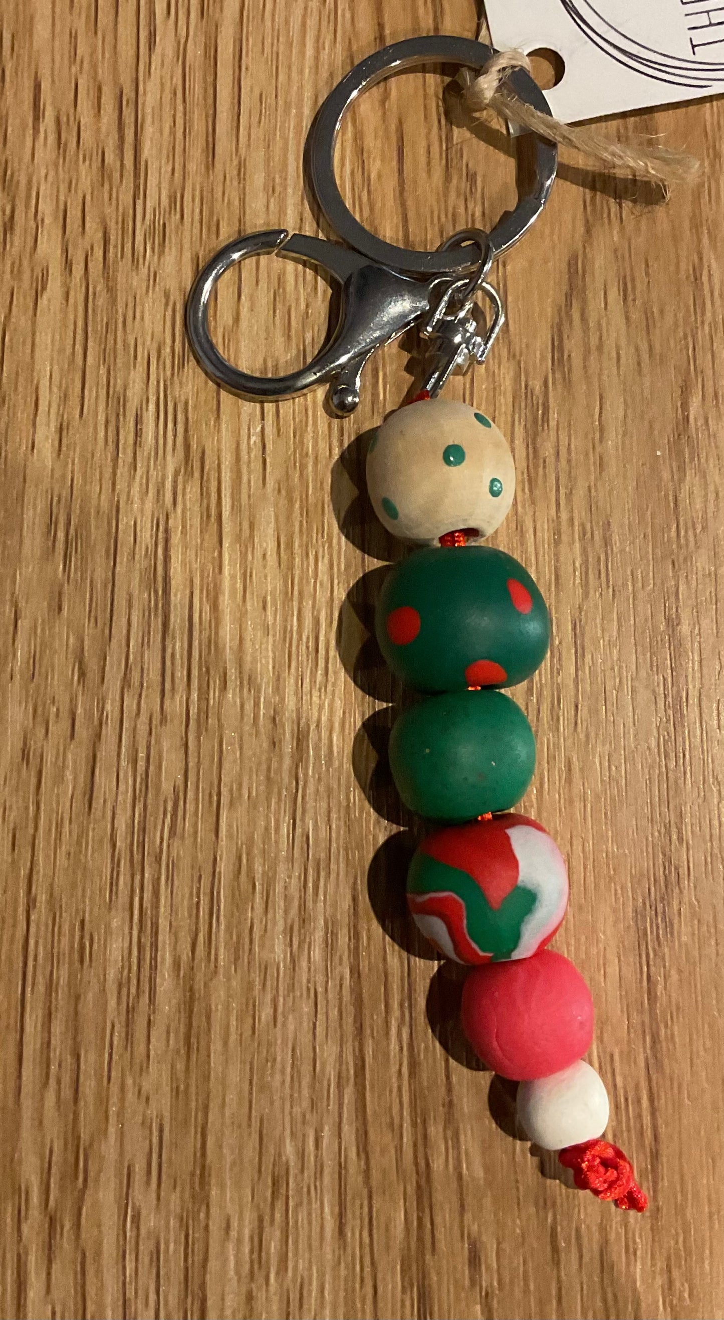 *Beaded Keychain Red and Green