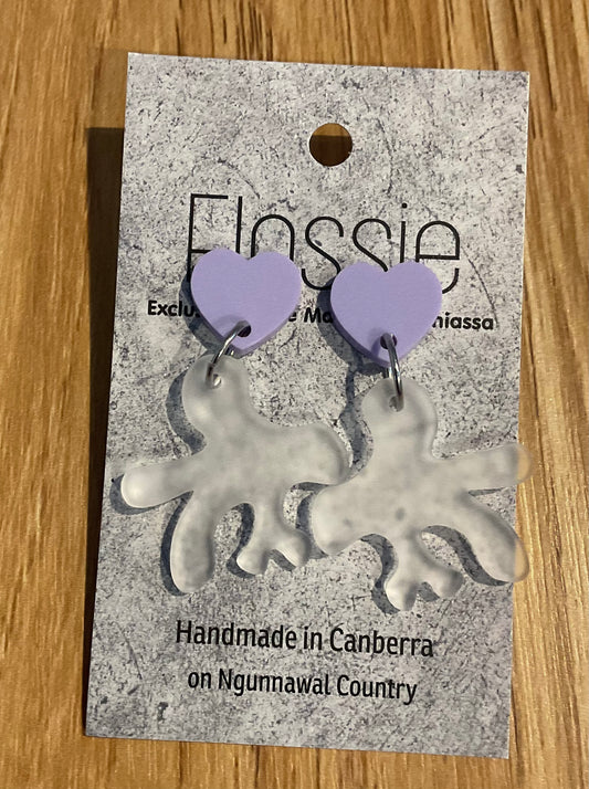 *Earrings Acrylic Opaque Coral Dangles