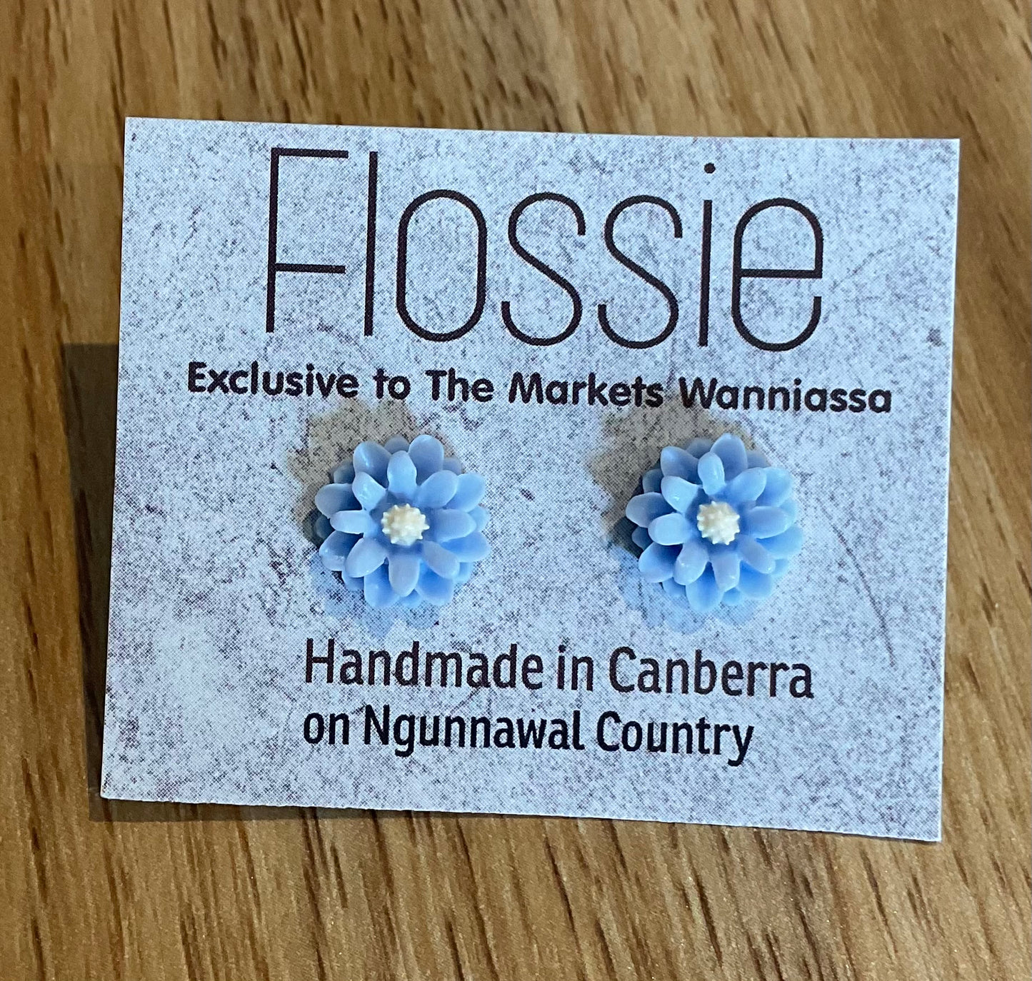 *Earrings Flowers Blue Studs