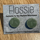 *Earrings Green Acrylic Round Studs