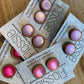 *Earrings Wooden Pearly Pink Dome Studs