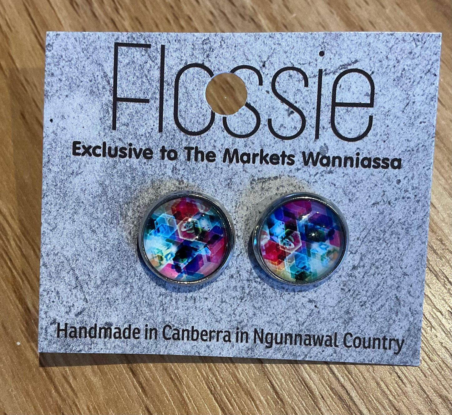 *Earrings Colour Explosion Dome Studs