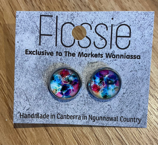 *Earrings Colour Explosion Dome Studs